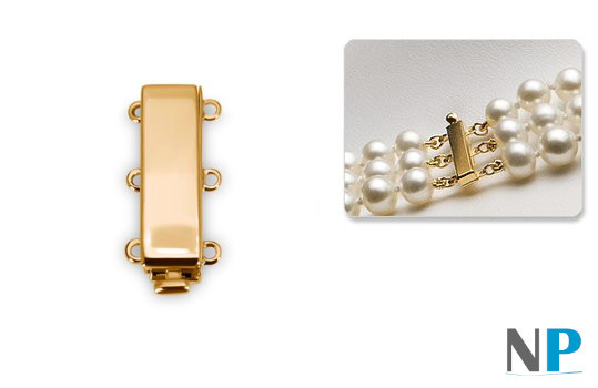 Fermaglio in Oro 14k per collana o bracciale a triplo filo di perle