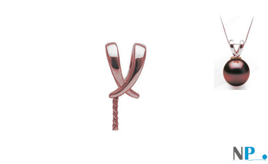 Pendente Ruban in oro rosa  per perla di coltura (non inclusa)