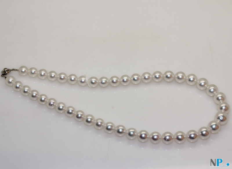 Collana di perle australiane bianche argento