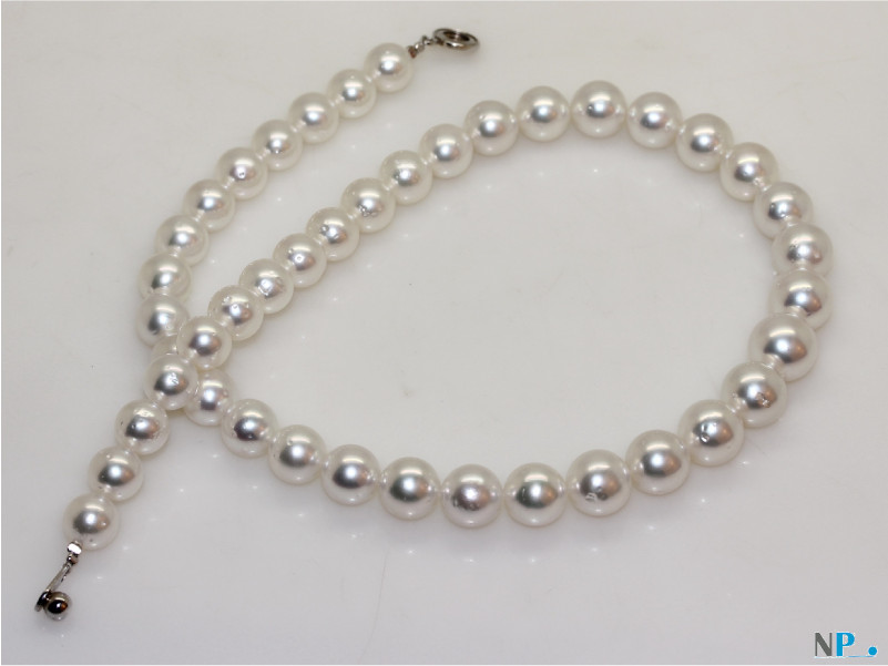 Collana di perle australiane bianche argento