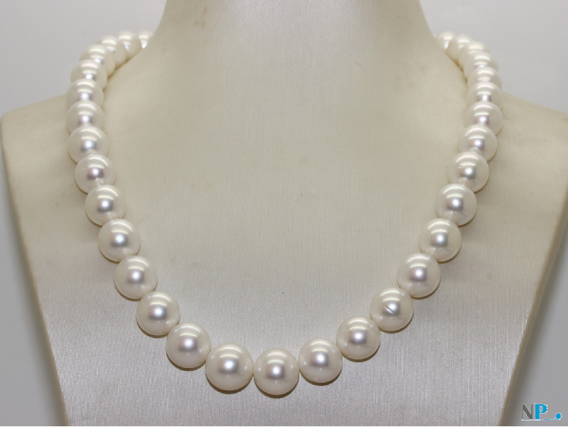 Collana di perle australiane bianche argento