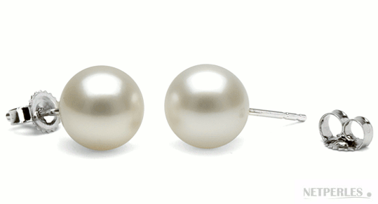 Orecchini con perle Australiane bianche qualità AAA