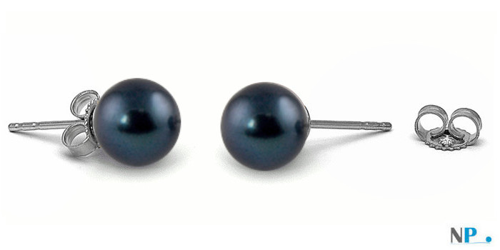 perle d'eau douce noires aux reflets bleu nuit