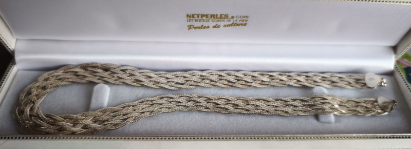 Collana intreccio catenine piatte in Argento