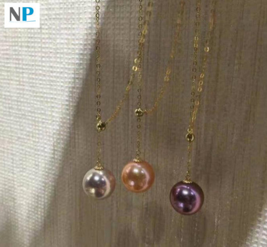 Collana Lariat catenina oro giallo 14k con Perla Edison d'Acqua Dolce