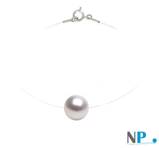 Pendente/Collana nylon passante nella perla bianca Australiana