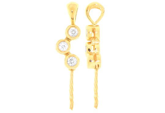 Pendente  in oro giallo con diamanti per perla di coltura (non inclusa)