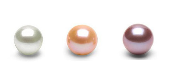 colori naturali delle perle d'acqua dolce : bianca, rosa pesca e lavanda