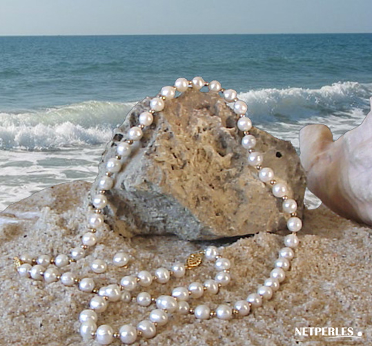 Parure oro e perle di coltura d'acqua dolce