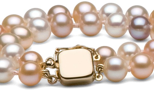 Fermaglio speciale per doppio filo di perle in oro 14 carati