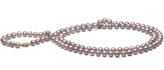 Collana sautoir 130 cm di perle d'acqua dolce lavanda