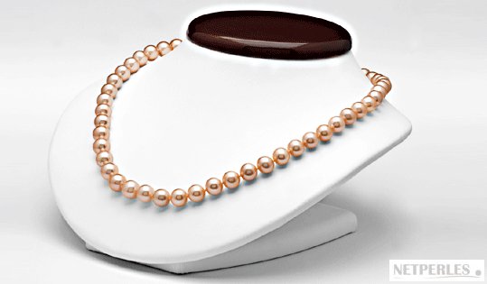 Collana 40 cm di perle d'acqua dolce, 9-10 mm, pesca