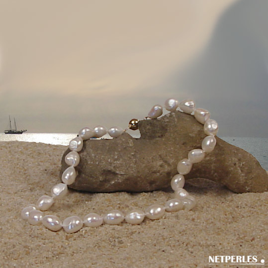 Collana 40 o 45 cm perle barocche di acqua dolce bianche