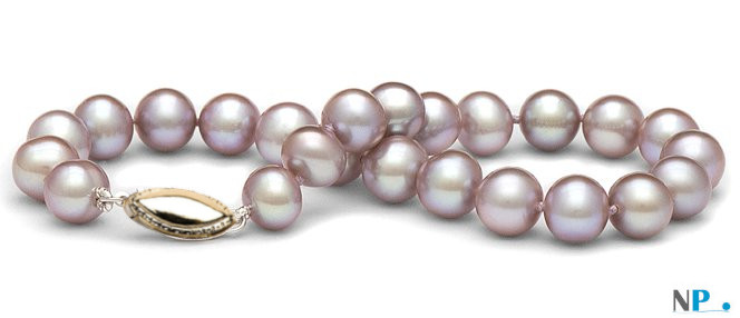 Braccialetto di perle d'acqua dolce colore naturale Lavanda