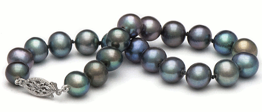 braccialetto di perle d'acqua dolce nere