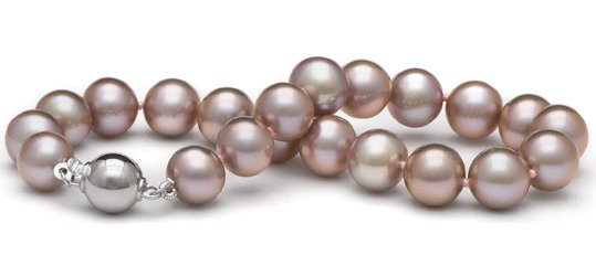 Braccialetto di perle d'acqua dolce lavanda Braccialetto 18 cm di perle di coltura d'acqua dolce