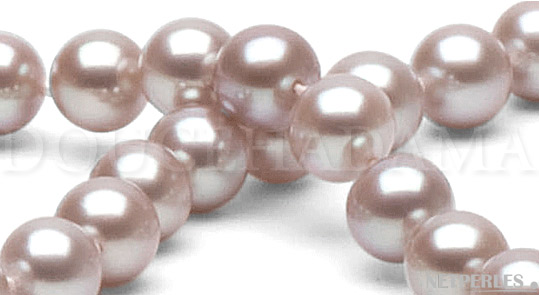 Collana 45 cm perle d'acqua dolce 7-8 mm lavanda