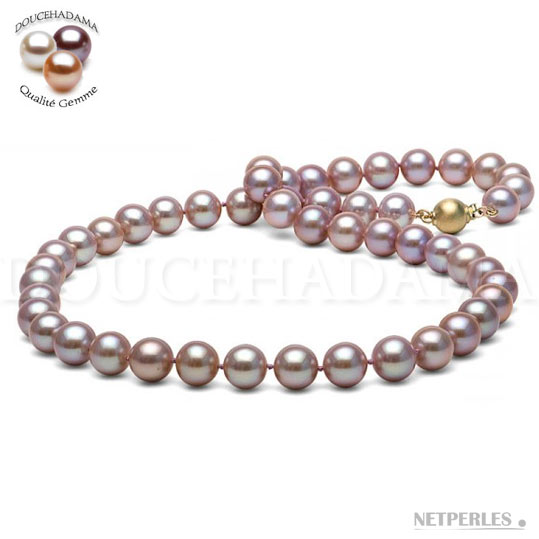 Collana 40 cm perle d'acqua dolce  lavanda