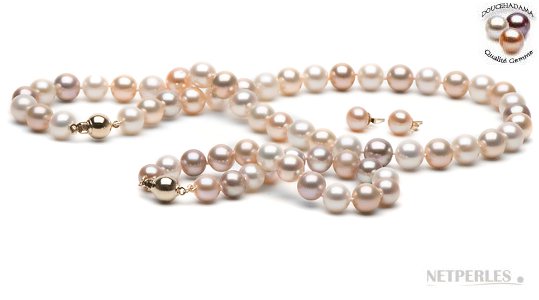 Parure 3 gioielli di perle d'acqua dolce Dolcehadama, multicolori