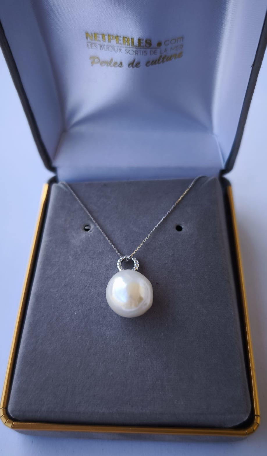 pendente in argento 925 con perla EDISON d'acqua dolce bianca argentata pendente in argento 925 con perla EDISON d'acqua dolce bianca argentata