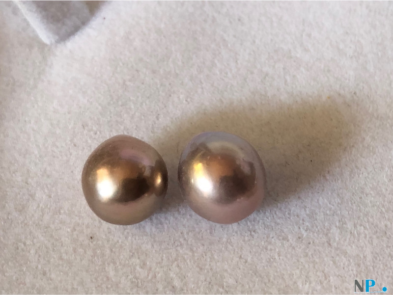 Perle Edison d'acqua dolce semi-forate da 10-11 mm forma leggermente a goccia 
