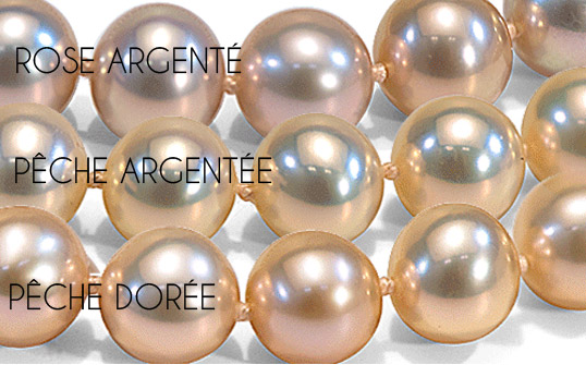 perle d'acqua dolce in tre colori con eccezionali riflessi metallici
