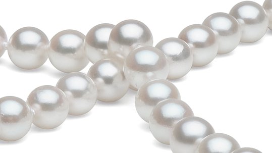 Perles de culture d'Akoya blanche 6,5-7 mm