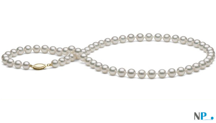 Collier de perles d'Akoya blanches