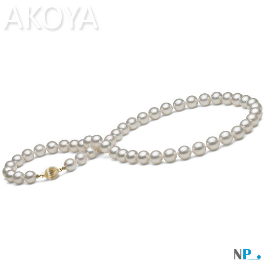 Collana di perle bianche Akoya del Giappone