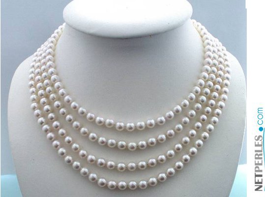 Collana Quadruplo Filo di Perle Acqua Dolce DOLCEHADAMA