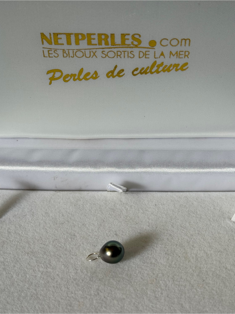 Pendente in argento rodiato con Perla di Tahiti Pendente in argento rodiato con Perla di Tahiti