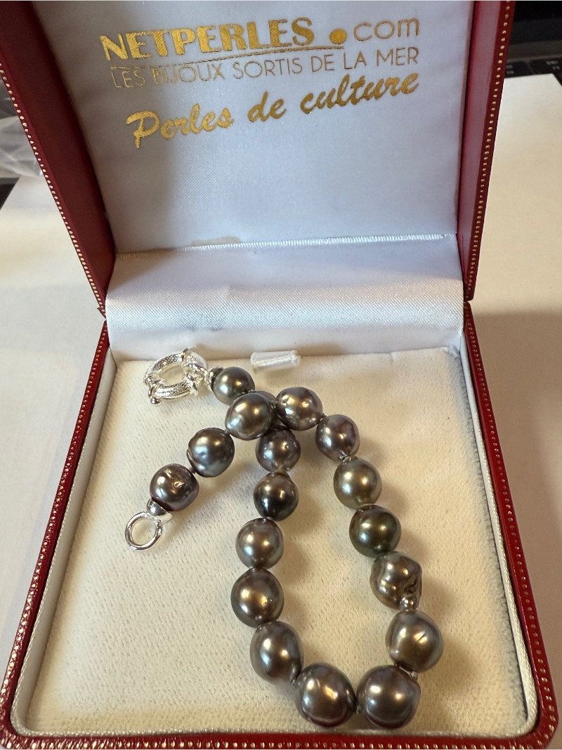 braccialetto di perle nere di Tahiti