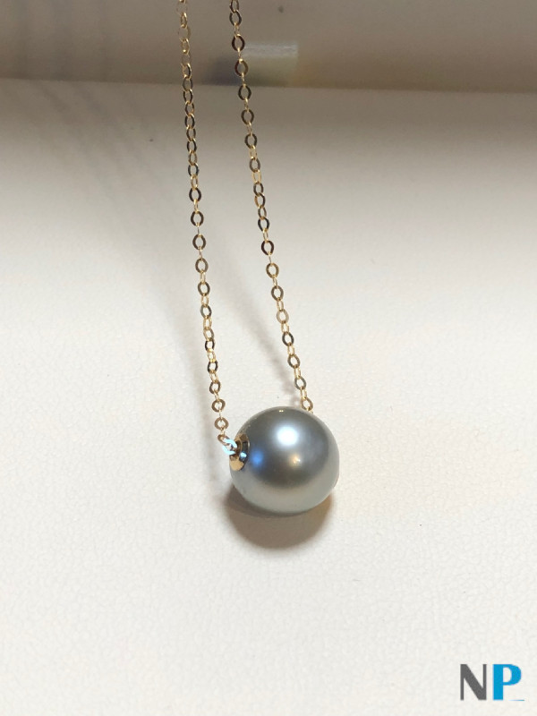Collana/pendente Perla di Tahiti 10 mm AAA su oro 18 carati