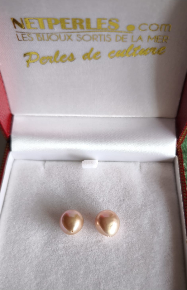 Paio di perle a forma di goccia EDISON lavanda rosato