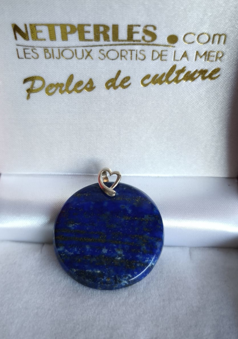 Pendente Lapislazuli Afghano 35 mm su Argento 925 Pendente Lapislazuli Afghano 35 mm su Argento 925
