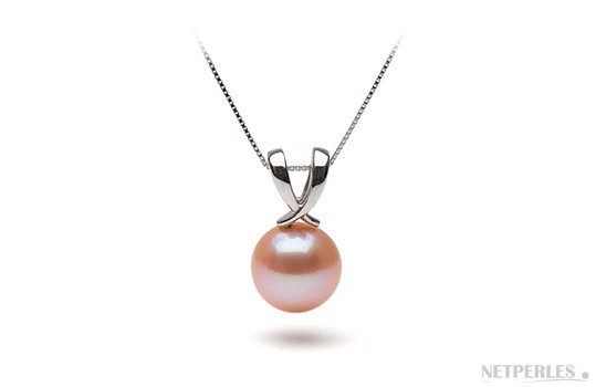 Pendente in oro 14k con perla d'acqua dolce DOLCEHADAMA rosa pesca