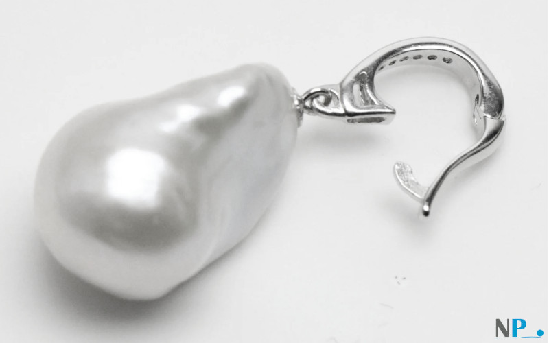 Pendente richiudibile e catenina in argento 925 40 cm Perla Soufflé d'acqua dolce