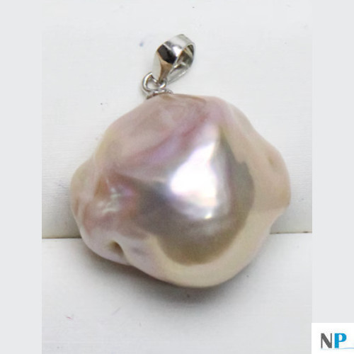 Pendente in argento con perla Soufflé rosa lavanda