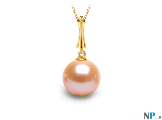 Pendente in oro 18k con perla d'acqua dolce DOLCEHADAMA rosa pesca