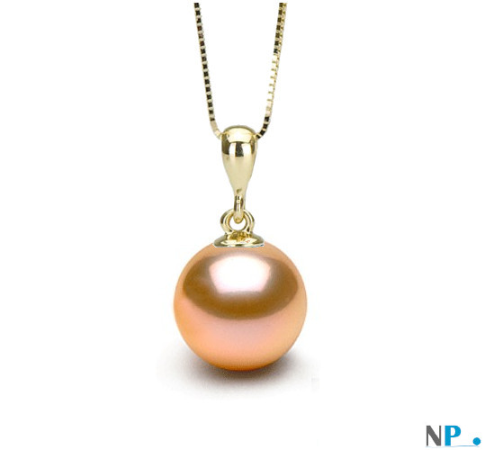 Pendente Swing in oro 18k con perla rosa pesca DOLCEHADAMA