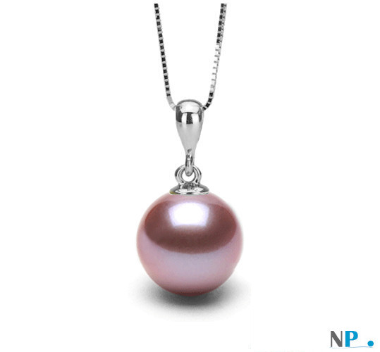 Pendente Swing in argento con perla di colore naturale Lavanda