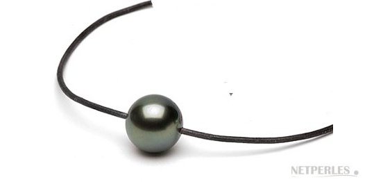 Perla di Tahiti verde bronzo scura