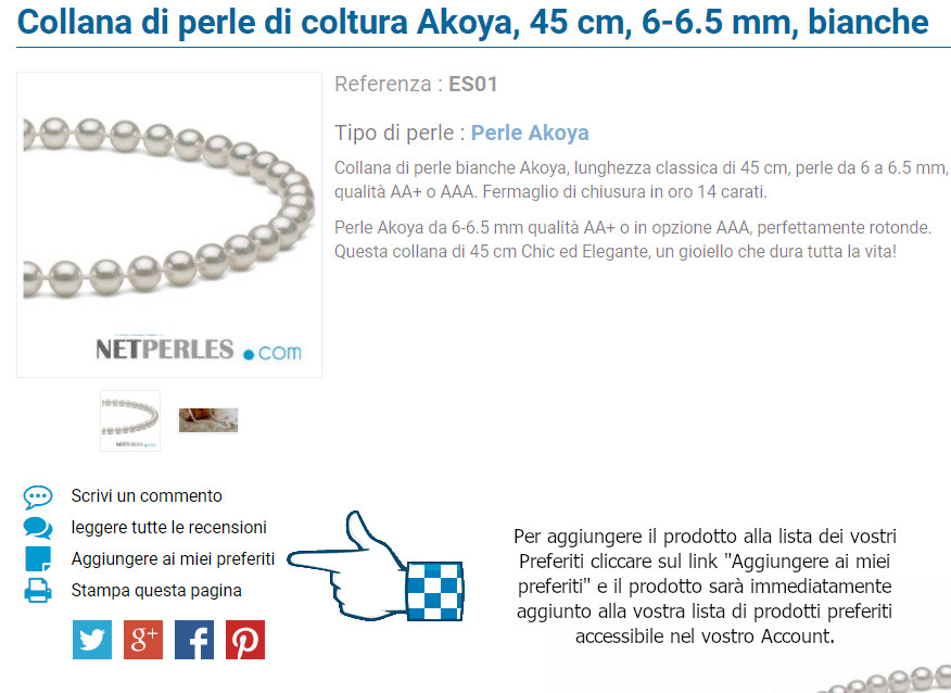 Aggiungi un prodotto alla lista dei preferiti