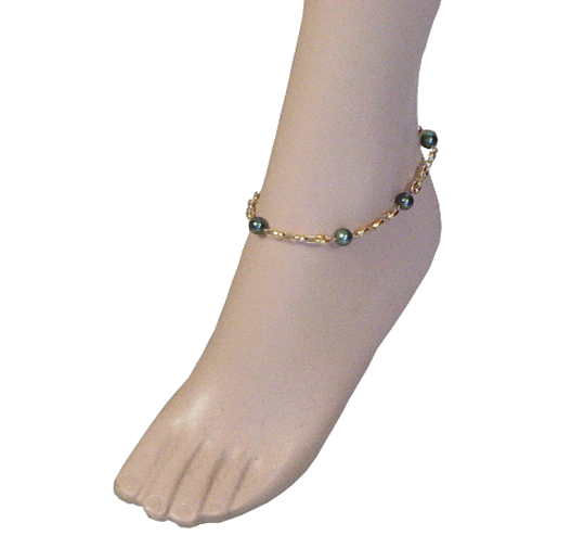 Bracelet de cheville avec perles de Tahiti