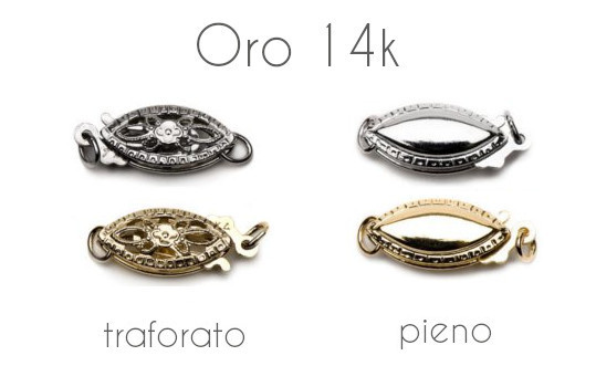 fermagli in oro 14k per collana di perle