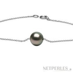 Braccialetto Cavigliera in Argento con Perla di Tahiti 8-9 mm