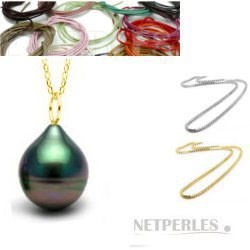 Pendente Mignon in oro con perla di Tahiti a goccia AAA