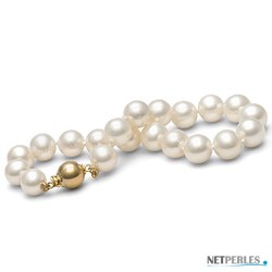 Braccialetto 18 cm di perle di coltura d'acqua dolce bianche da 8-9 mm