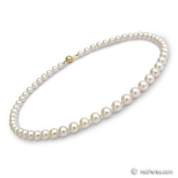 Collana di perle di coltura Akoya, 40 cm, 7-7.5 mm, bianche