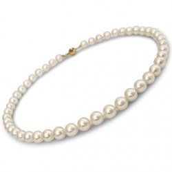 Collana di perle di coltura Akoya, 40 cm, 9-9,5 mm, bianche